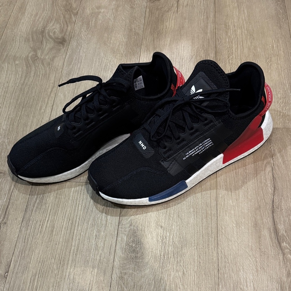 NWOT Adidas NMD R1 V2 Shoes - Black/Red/Blue - Size 12